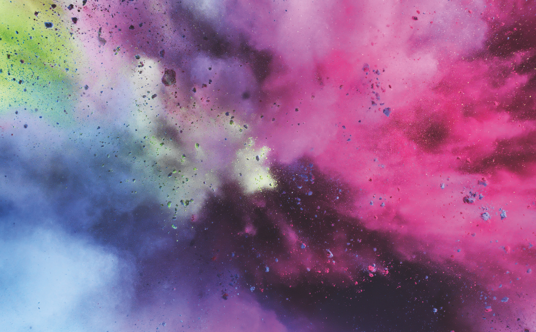 Explosion of colourful powder Explosion of colourful powder